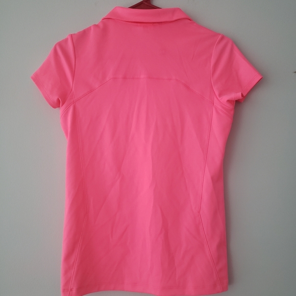 Under Armour Heat Gear Golf Womens UPF 50 pink Polo Shirt Size M - Picture 3 of 3